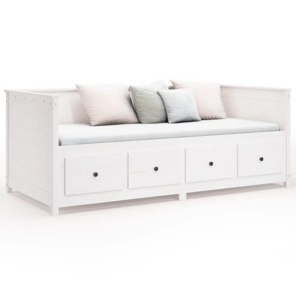 Dormeuse senza Materasso Bianca 90x190 cm Legno Massello Pino 820912