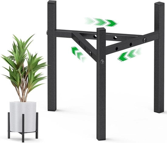 Supporto per Vaso Plastico Plank IJzeren Supporto per Vaso in Ferro per Casa e Giardino - Nero