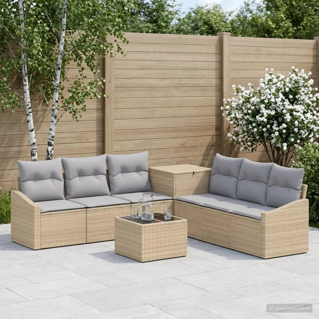 Set di divani 8 pz Beige e Grigio Chiaro 3448231