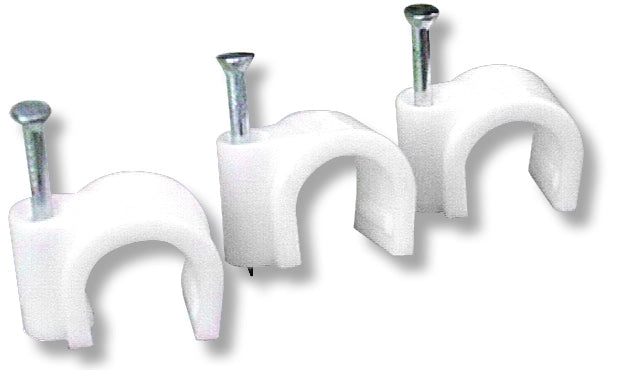Utilia GRAFFETTA FISSACAVI CON CHIODO col. Bianco mm. 7-8  100 PZ.