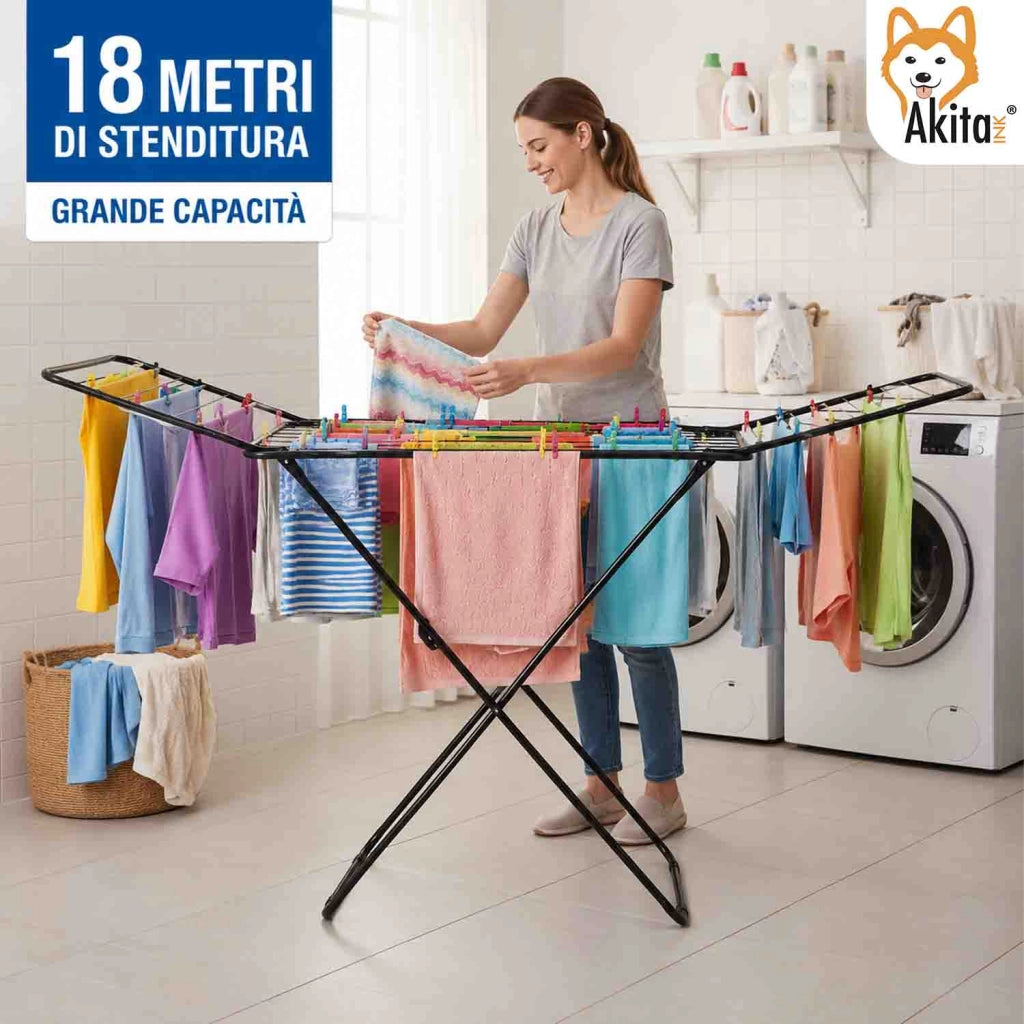 Akitaink Stendibiancheria Aegeanstar Nero 18 m