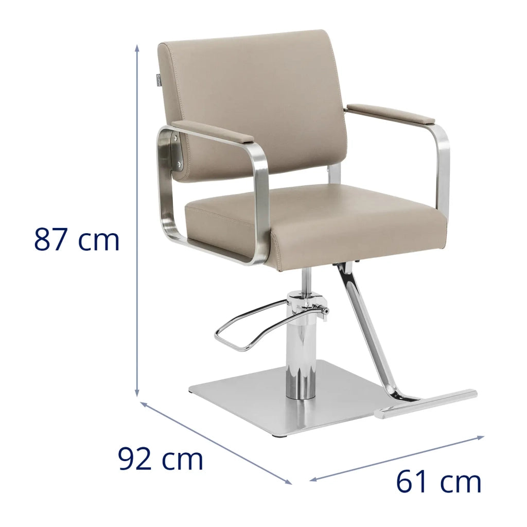 Poltrona da parrucchiere con poggiapiedi 92 x 61 x 87 cm 200 kg beige argento 14_0008968