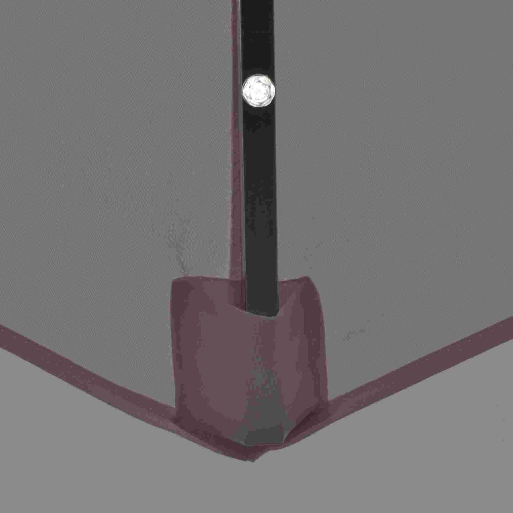 Ombrellone da Giardino Inclinabile Ø265 cm con 32 Luci LED Solari e Manovella Grigio