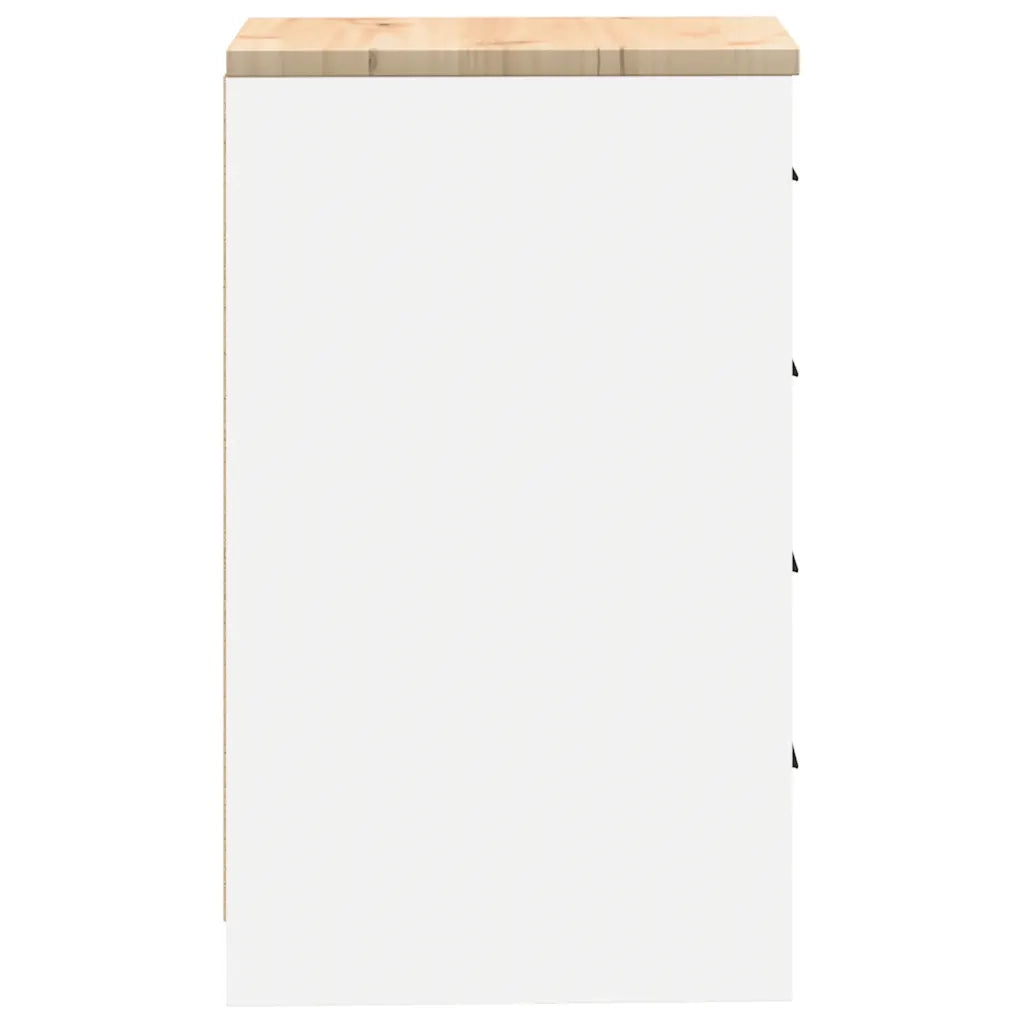 Armadietto da Garage Bianco 40x51x85 cm Legno Massello di Pino CFW8955824