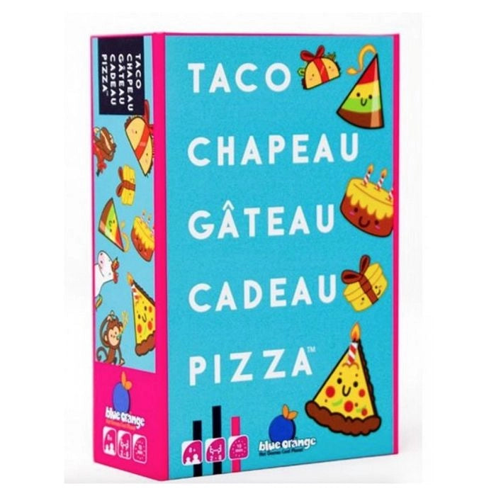 Gioco di società - BLU ARANCIONE - Taco Cappello Torta Regalo Pizza - Velocità - Riflessi - Cibo