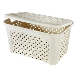 Cesto arianna con coperchio lt 45 angora cm 58x38xh33 tontarelli