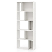 Libreria a 5 ripiani 60 x 25 x 160 cm con 10 scomparti finitura antischiuma moderna e funzionale legno bianco 20_0010730