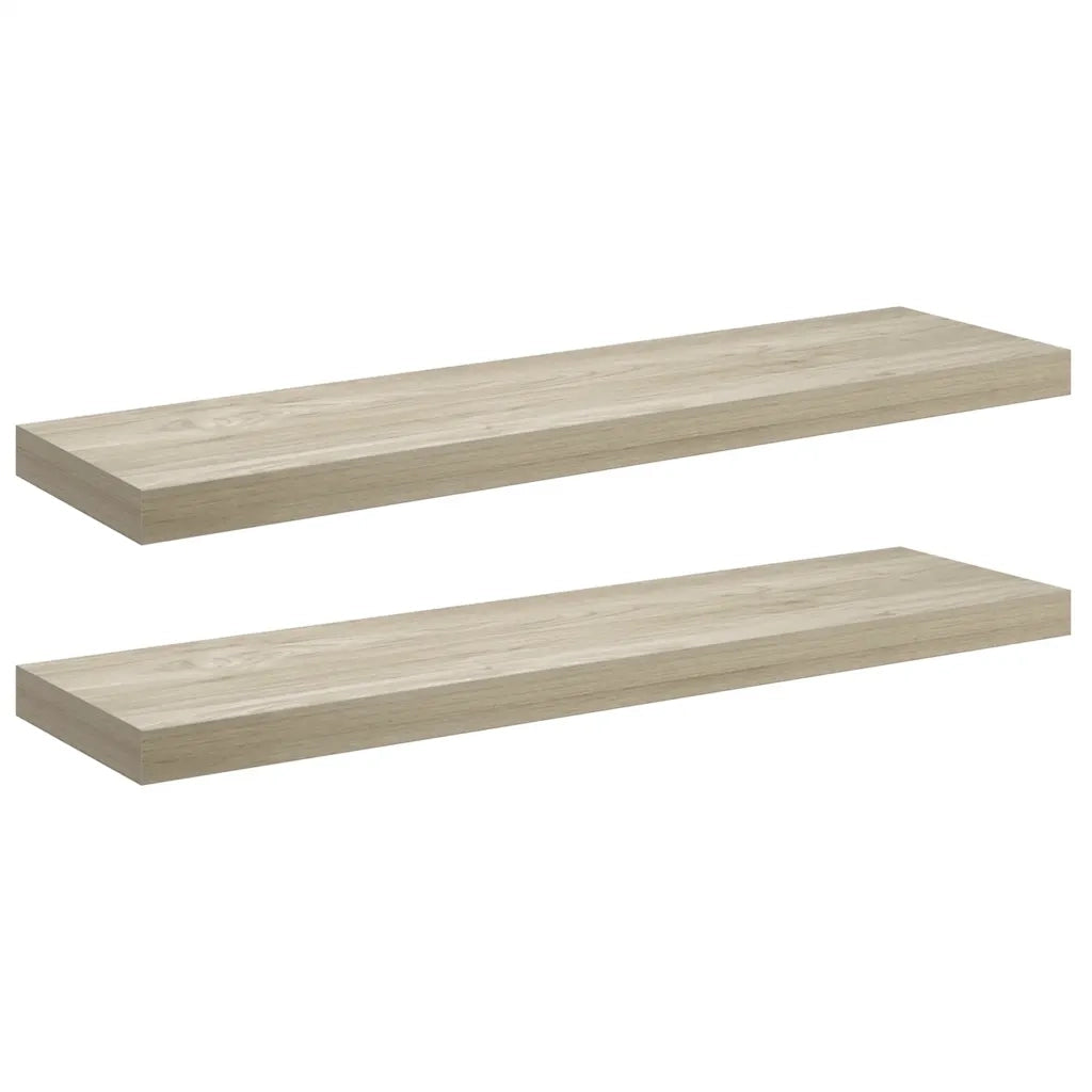 Scaffali a Parete 2 pz Rovere 90x23,5x3,8 cm in MDF 323881