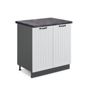 Mobile lavello cucina Fame-Line Bianco rustico/Antracite 80 cm, PL Antracite Vicco