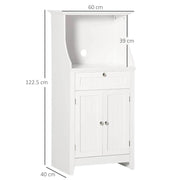 MOBILE CUCINA PER MICROONDE CON CASSETTO E ARMADIETTO 2 ANTE, 60X40X122.5 CM, BIANCO