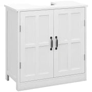 kleankin Mobile sottolavabo bagno mobile vasca con doppia porta e ripiano regolabile, 60x30x60cm, bianco