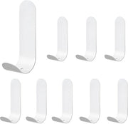 Haken Autoaffissori 9 Stuks - Acciaio Inossidabile - Haken con Adesivo Forte - Senza Foratura Richiesta - Ideali per Parete/Bagno/Cucina - 6 cm x 2,5 cm - Haken da Parete