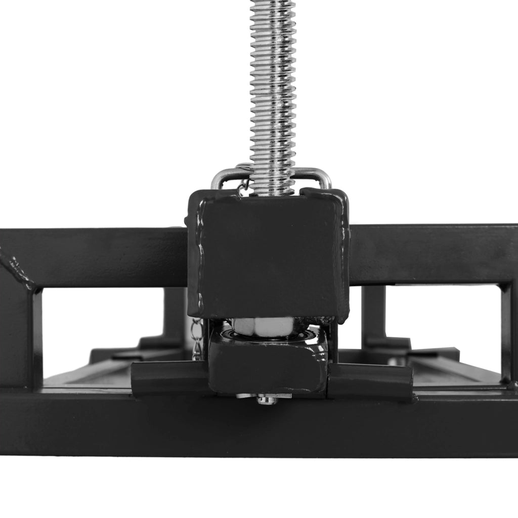 Carrello pieghevole telescopico per manutenzione rasaerba in acciaio con blocco 400 kg manico manuale ed elettrico nero