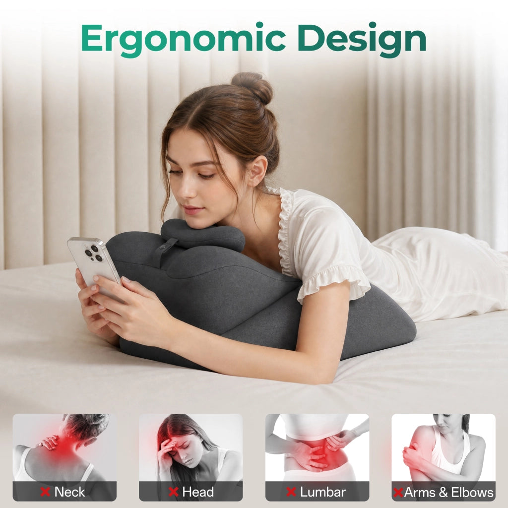 Cuscino per Coppie ¨C Minimal ¨C Grigio scuro, Memory Foam, Rivestimento Lavabile