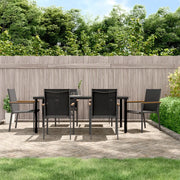 Set da Pranzo da Giardino 7 pz Nero in Textilene e Acciaiocod mxl 100644