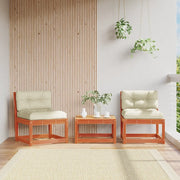 Divani Giardino con Cuscini 2 pz Marrone Cera Massello di Pino 844706