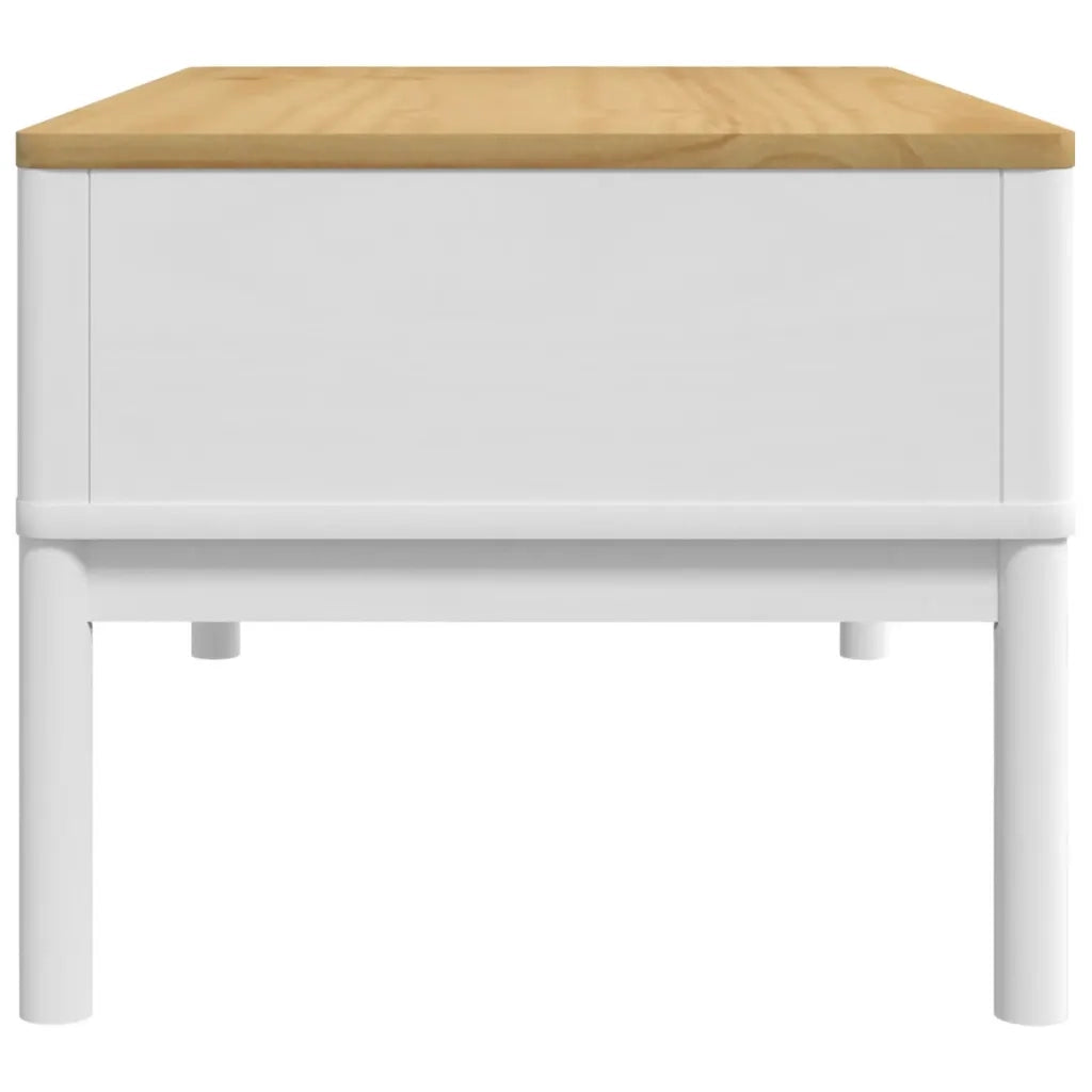 Tavolino FLORO Bianco 99x55,5x45 cm in Legno di Pino