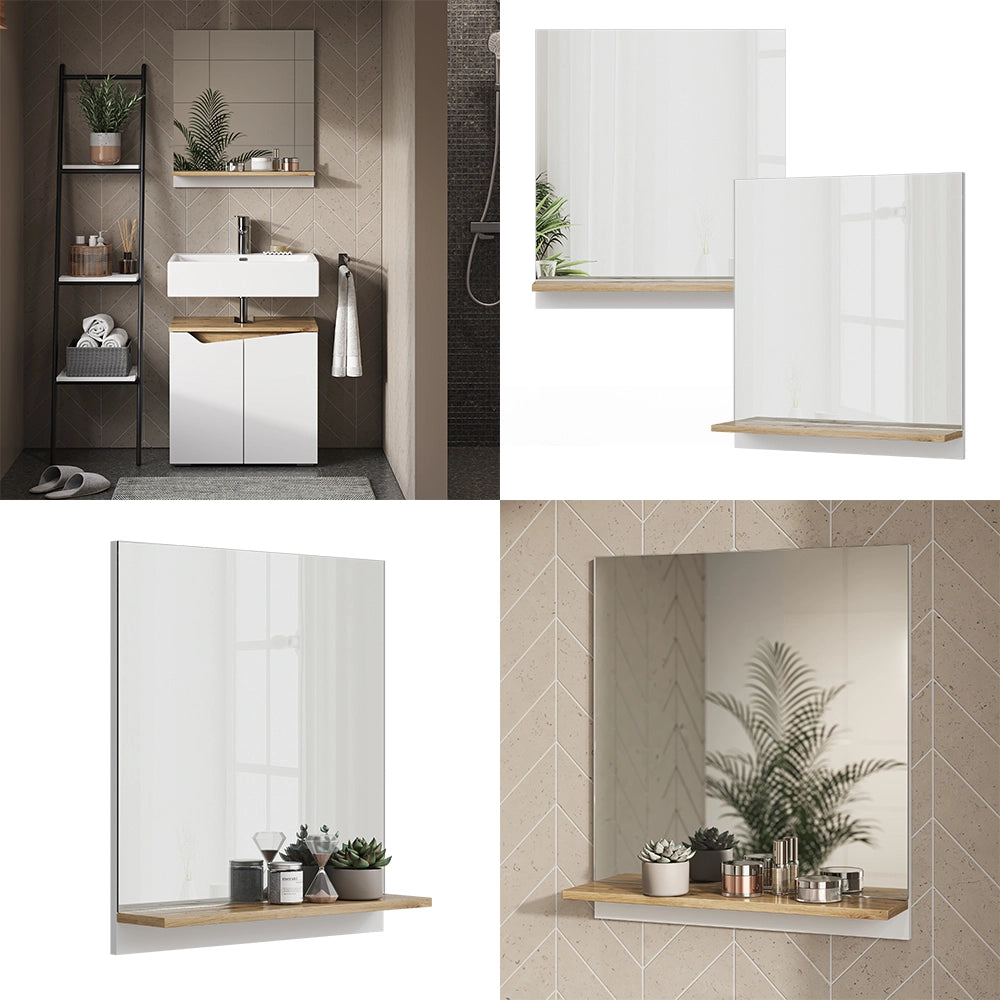 Vicco Specchio contenitore bagno Bianco 60 x 67 cm con ripiano