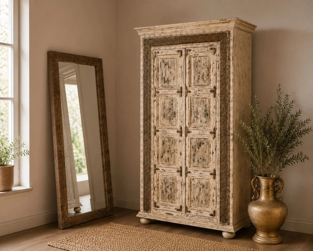 Specchio rettangolare in legno marrone 70x3x180h cm