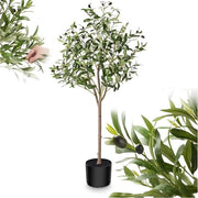 Pianta di Olivo Artificiale, 180cm, Pianta di Interno e Esterno Grande, Pianta di Olivo Artificiale, Pianta di Interno e Esterno per Ambiente, Ideale per Balcone, Camera, Salotto, Decorazione Bagno