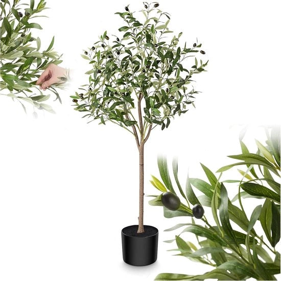 Pianta di Olivo Artificiale, 180cm, Pianta di Interno e Esterno Grande, Pianta di Olivo Artificiale, Pianta di Interno e Esterno per Ambiente, Ideale per Balcone, Camera, Salotto, Decorazione Bagno