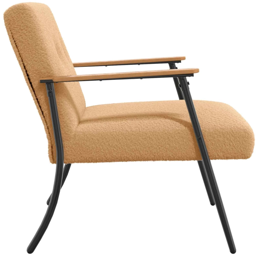 Poltrona | Sedia Relax Beige Tessuto simile alla lana ricci