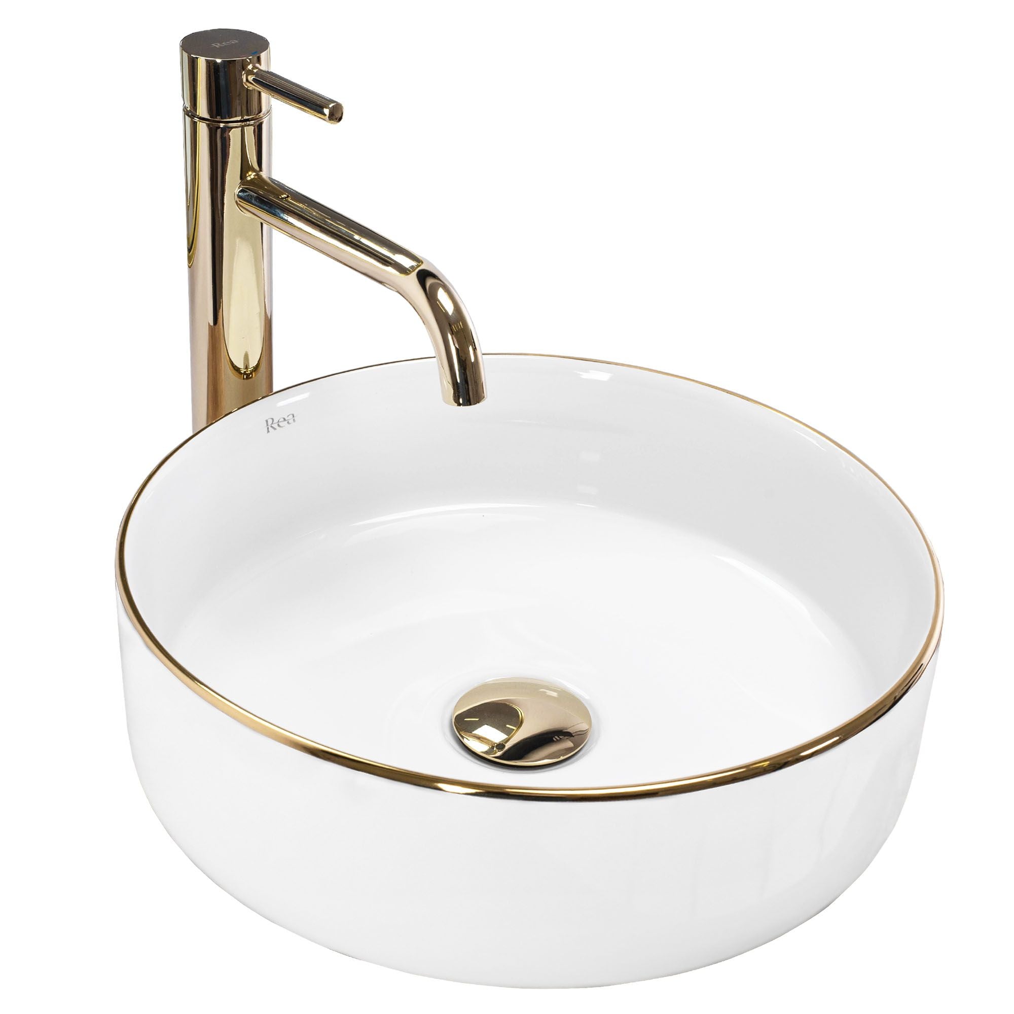 Lavabo Da Appoggio Rea Sami Gold Edge