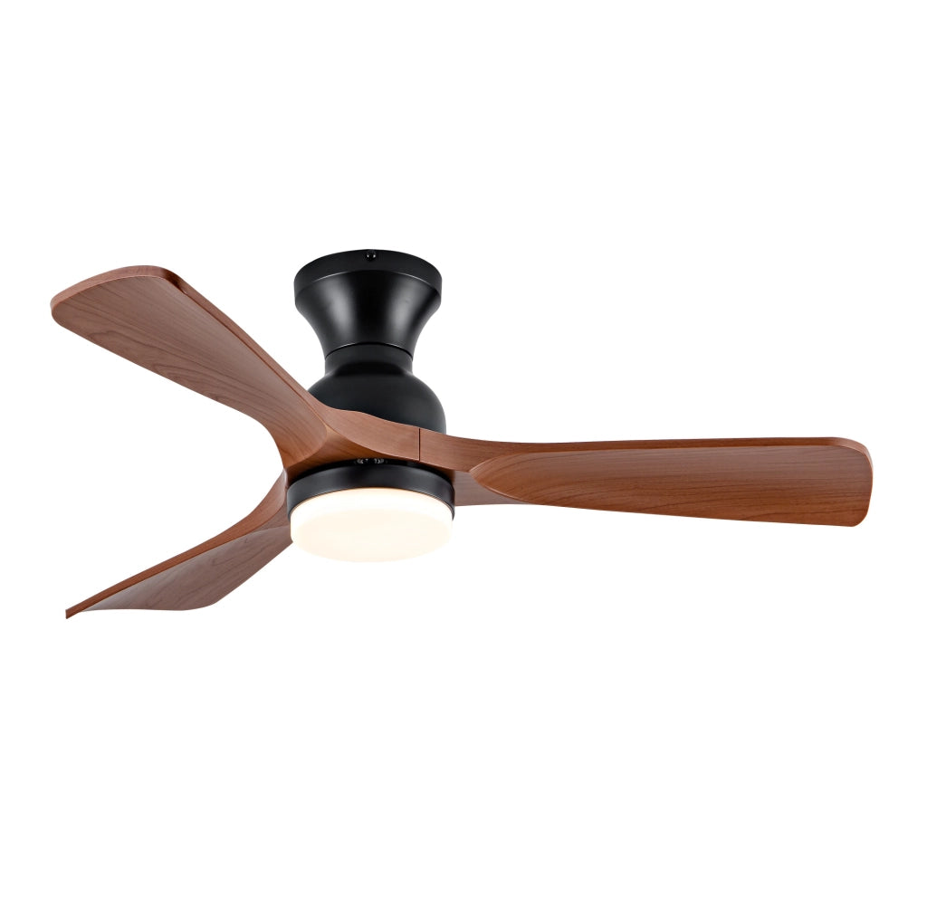 Ventilatore da soffitto 42 pollici con LED 3CCT; 3 pale ABS; motore DC reversibile; noce e nero