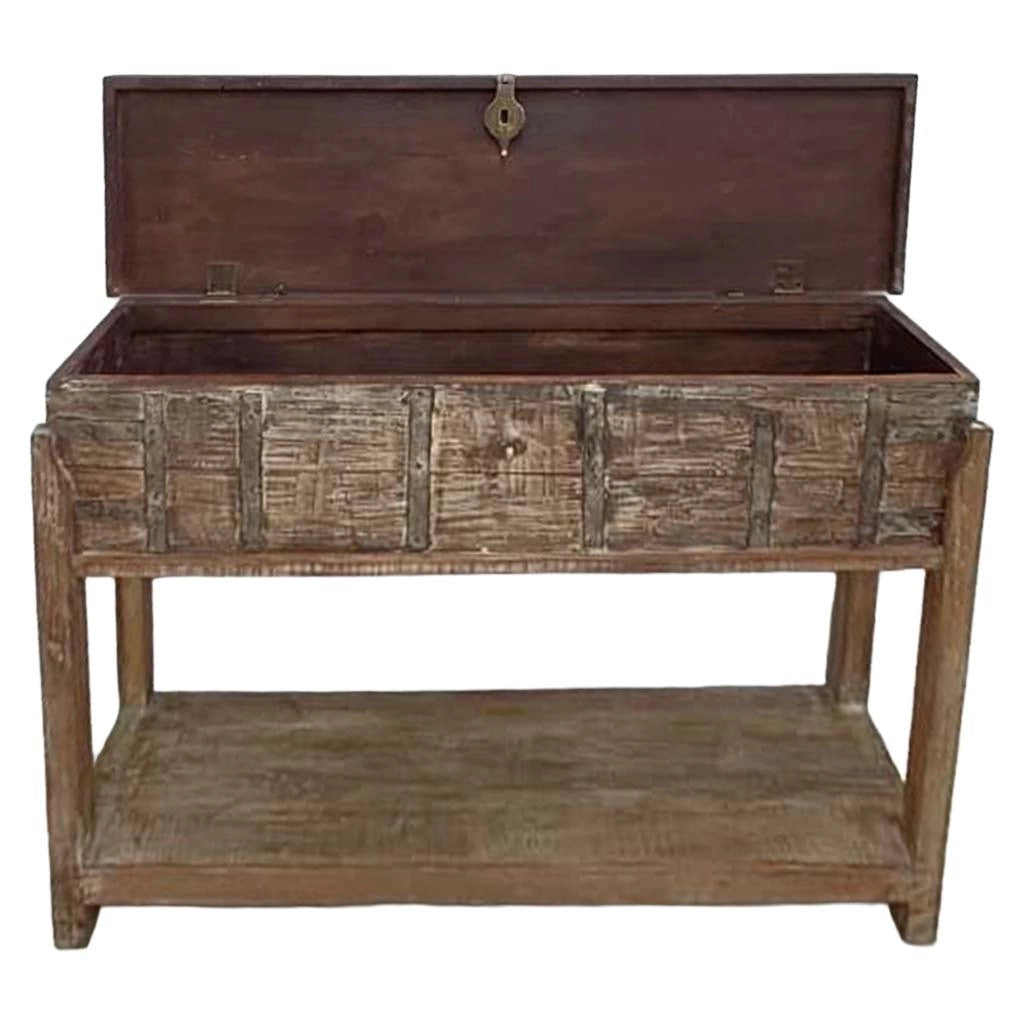 Crediera in legno fatto a mano 144x39x93h cm