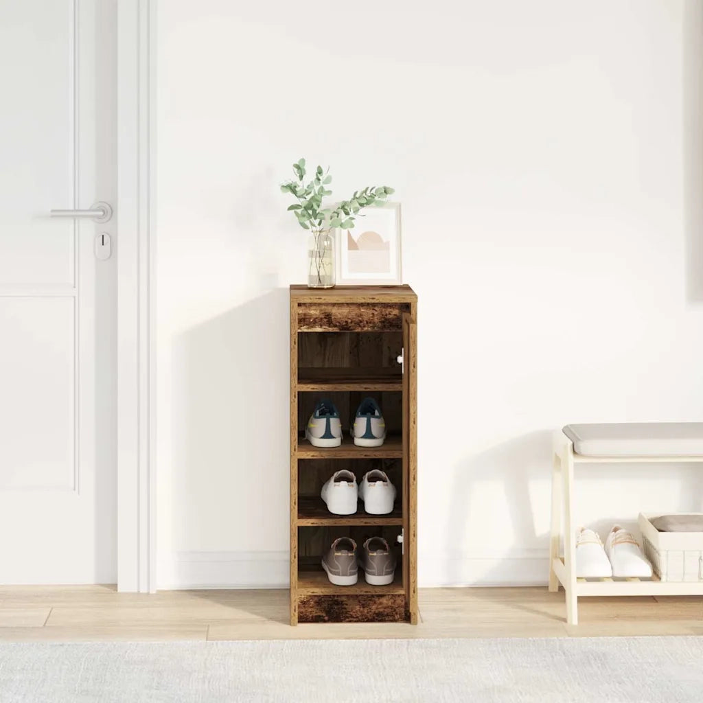 Scarpiera Legno Antico 29,5x34x76 cm in Legno Multistrato 861866