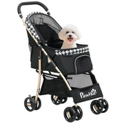 Passeggino per Animali Domestici con 2 Porte e Finestra in Rete ¨C Xylo ¨C 80x44,5x97 cm Nero