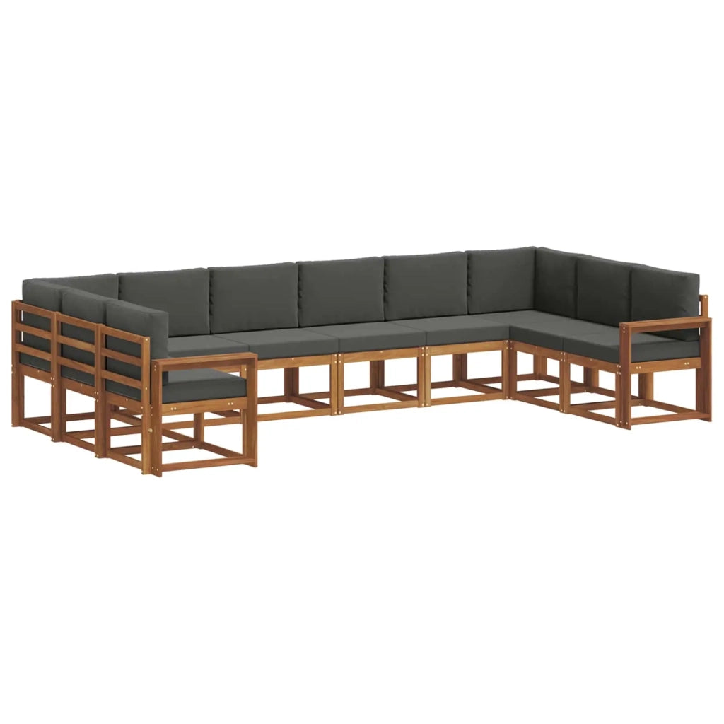 Set di divani da esterno 10 pcs Naturale e Antracite