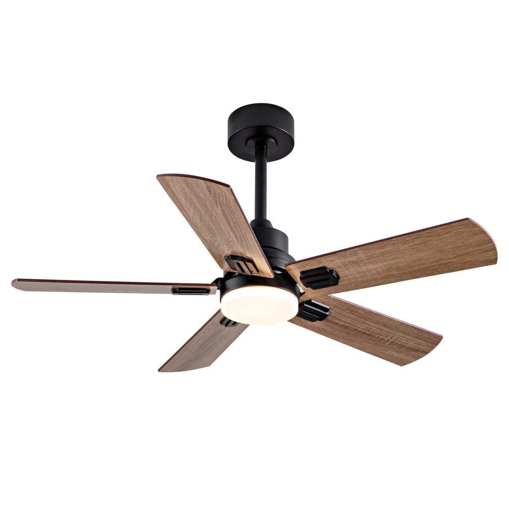 Ventilatore da soffitto nero da 42 pollici con luce LED dimmerabile e telecomando