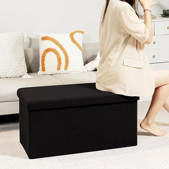 Cassa con coperchio, divano letto pieghevole, imbottito, spazievole, 80 x 40 x 40 cm