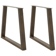 Gambe per tavolo da pranzo a forma di V 2 pz in acciaio naturale 80x(72-73,3) cm