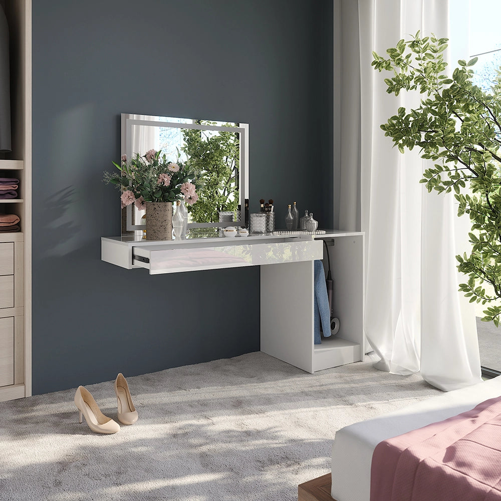 Vicco Tavolo da toeletta Bianco 100 cm 3 parti