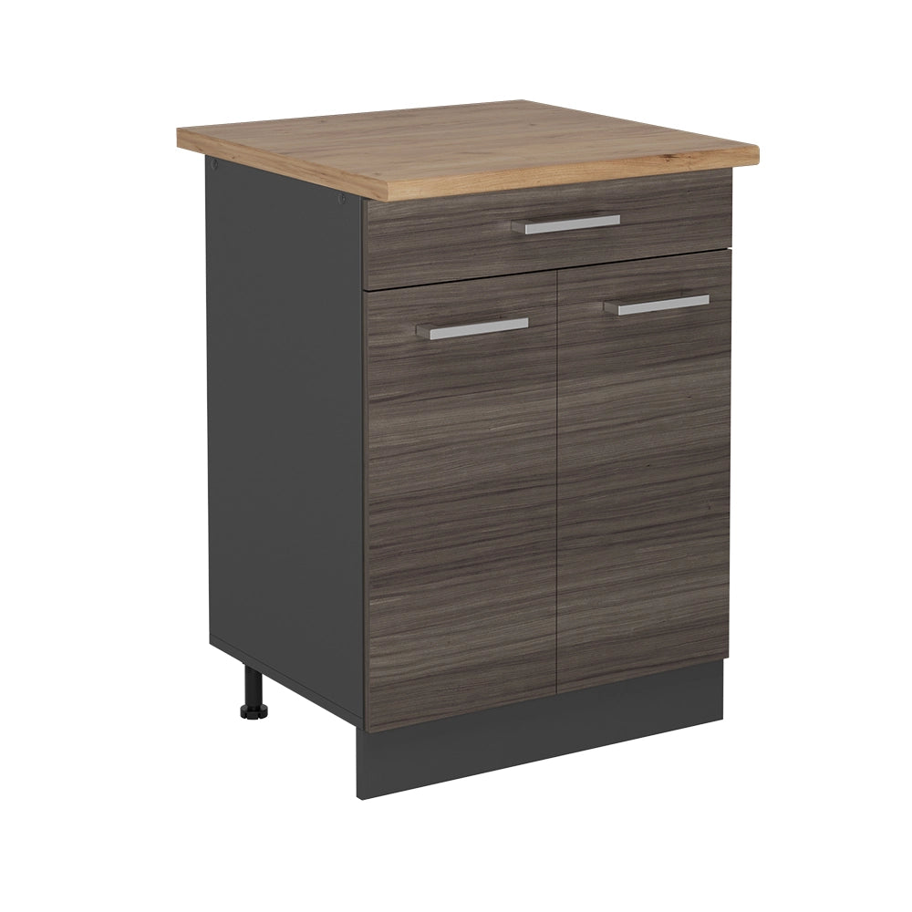 Mobiletto base per cucina R-Line Grigio nobile/Antracite 60 cm, PL Rovere Vicco