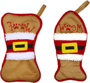 Due sacchi per bestemmi per Natale - decorazione in tessuto - cinture per regali e decorazioni per albero di Natale - sacchetti per bestemmi - set di coltelli e forchette - marrone - 202 x 105 cm.