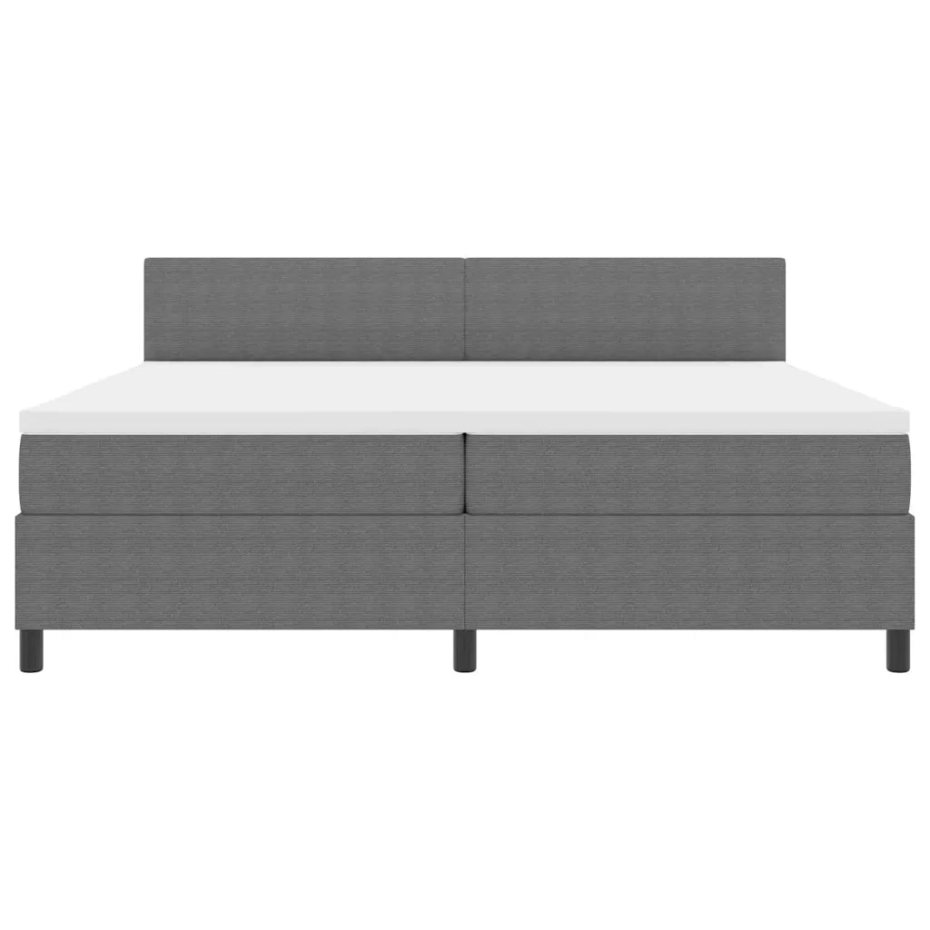 Letto a molle con testiera Grigio chiaro e bianco 200 x 200 cm 3337527