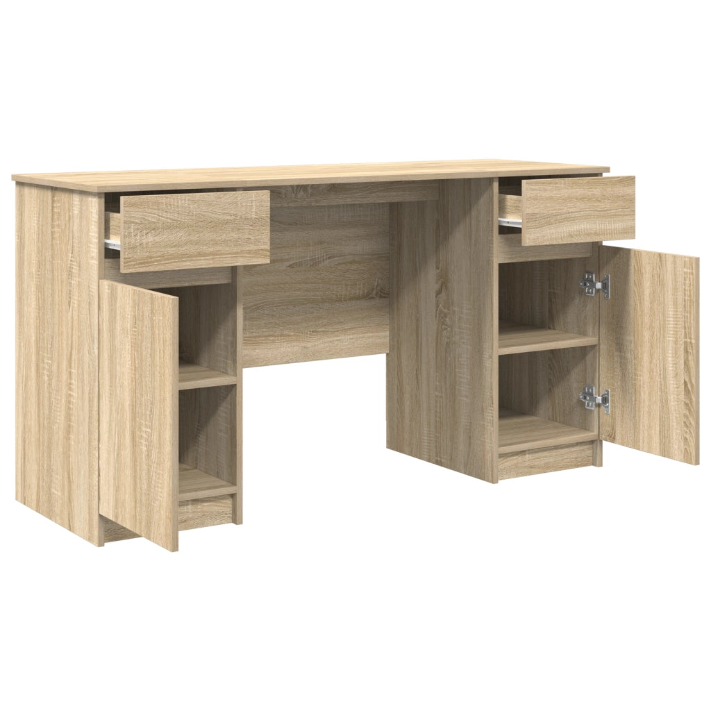 Scrivania  in Rovere Sonoma 140x49x76 cm in Legno Ingegnerizzato