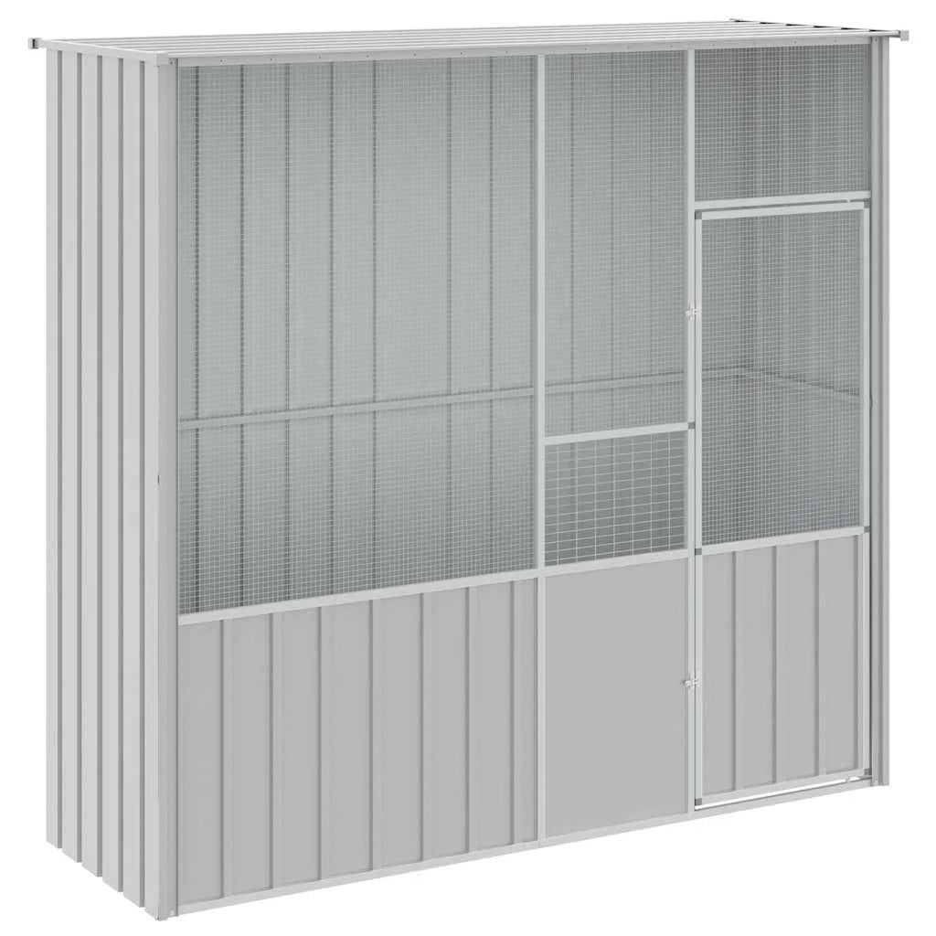 Gabbia per uccelli 215 x 78 x 200 cm acciaio zincato grigio 02_0041706
