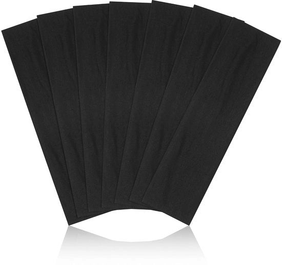 Set di 7 capigliature per donne, cinture per capelli moderne, per donne, cinture antiscivolo per capelli, per allenamento, sport, yoga, elastiche, universali, accessori per capelli - nero