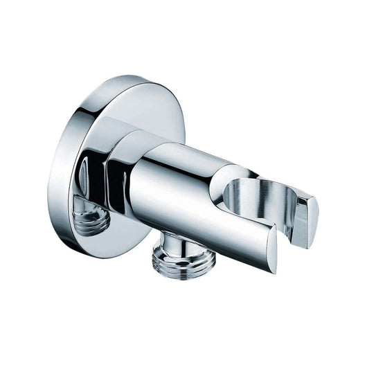 Presa d'acqua tonda in ottone con supporto doccetta