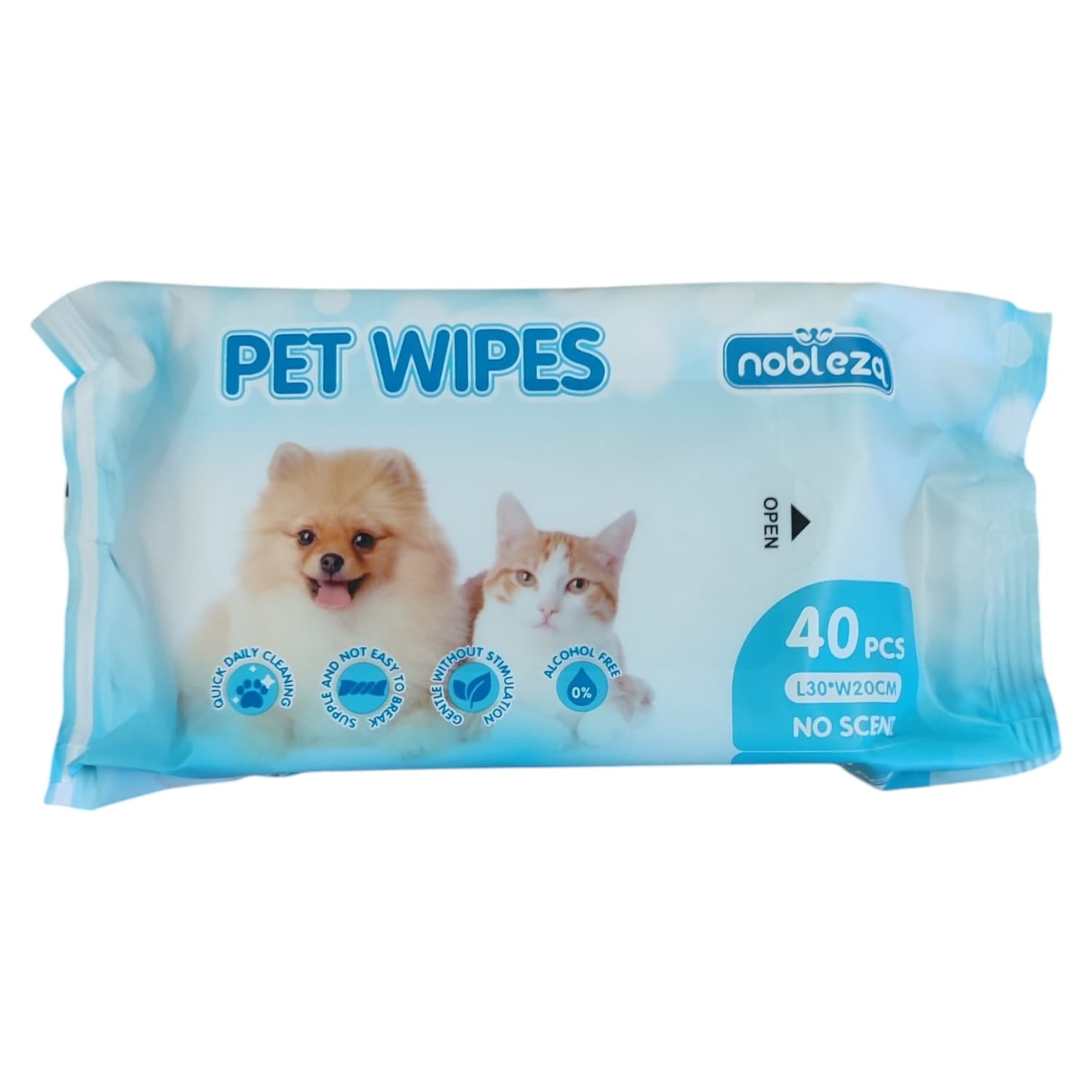 SALVIETTE IMBEVUTE DETERGENTI SENZA PROFUMAZIONE PER ANIMALI DOMESTICI