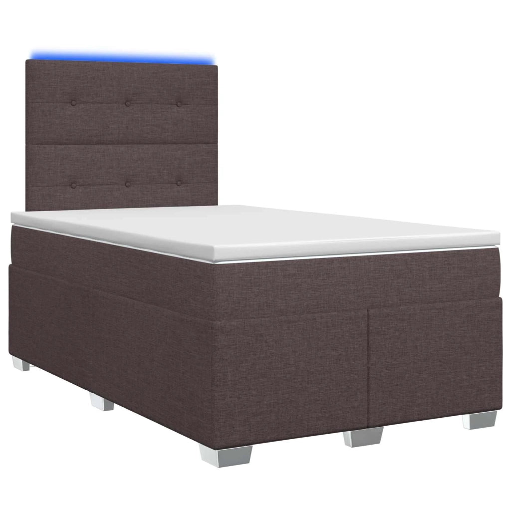 Letto box spring con materasso Marrone Scuro 120 x 200 cm 3454848