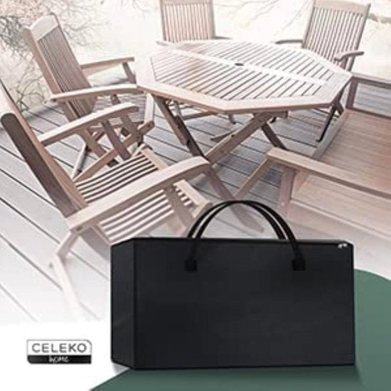 Cuscino per Pallet Tas di Stoccaggio 120 x 30 x 80 cm Tas di Stoccaggio XXL Oxford Polyester 600D Nero Impermeabile - Tas per Cuscino da Giardino Grande Pallet da Giardino Tas di Protezione per Cuscino