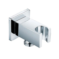 Presa d'acqua quadra in ottone con supporto doccetta