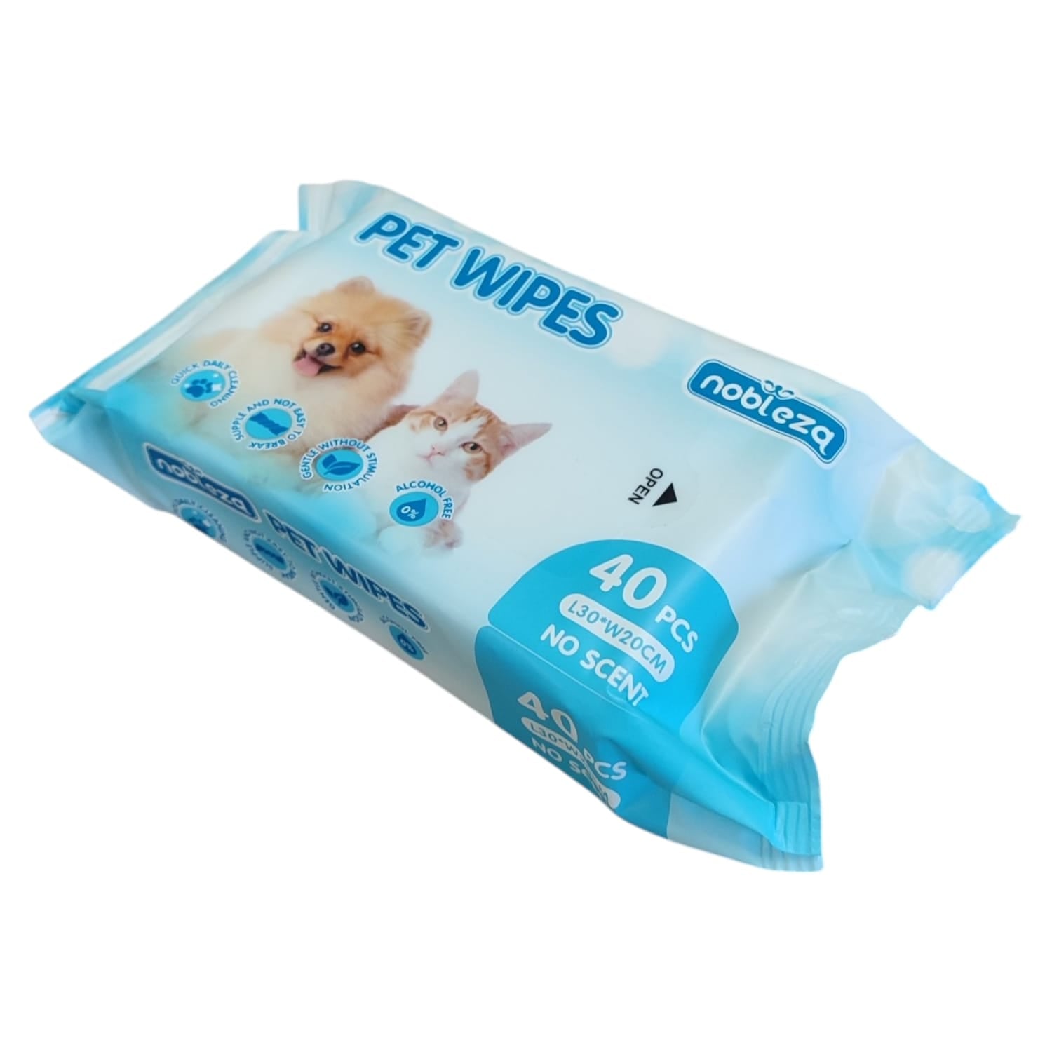 SALVIETTE IMBEVUTE DETERGENTI SENZA PROFUMAZIONE PER ANIMALI DOMESTICI