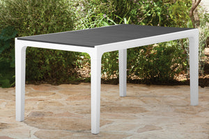 Tavolo da Giardino 160x90x74 cm Keter Harmony Bianco e Grigio Scuro