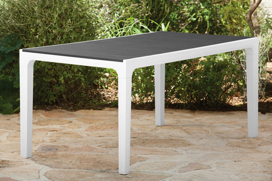Tavolo da Giardino 160x90x74 cm Keter Harmony Bianco e Grigio Scuro